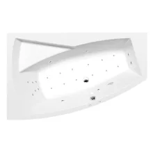   Polysan Evia aszimmetrikus akril kád Attraction Hydro Air rendszerrel 160x100x47 cm, balos/fehér 11611.4010