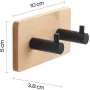Sapho Himalaya 2 ágú fali bambusz akasztó 10x5 cm fekete színben.