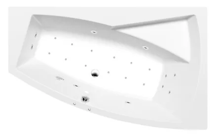 Polysan Evia aszimmetrikus akril kád Active Hydro Air rendszerrel 160x100x47 cm, jobbos/fehér 12611.2010