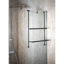   Sapho üvegre függeszthető törölközőtartó 60x73 cm, matt fekete 1301-09B