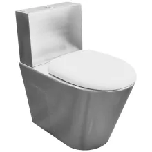   Sapho Nofer vario kifolyású monoblokk WC 37x68x62 cm ülőkével és öblítőmechanikával, matt rozsdamentes acél 13016S