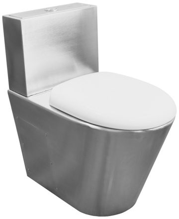 Sapho Nofer vario kifolyású monoblokk WC 37x68x62 cm ülőkével és öblítőmechanikával, matt rozsdamentes acél 13016S