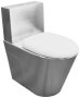 Sapho Nofer vario kifolyású monoblokk WC 37x68x62 cm ülőkével és öblítőmechanikával, matt rozsdamentes acél 13016S