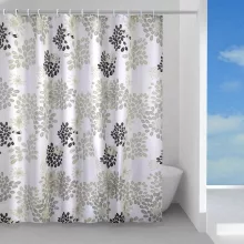   Sapho Caffe textil zuhanyfüggöny 180x200 cm, fehér mintával 1302