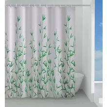   Sapho Eucalipto polyester zuhanyfüggöny 180x200 cm, fehér / zöld 1304