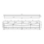 Nofer Public inox mosdó 300x13x50 cm öt csaplyukkal, matt rozsdamentes acél 13050.30.SP.S