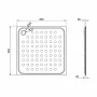 Nofer szögletes vandálbiztos zuhanytálca 80x80 cm, matt inox 13052.80.S