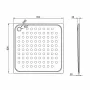 Nofer szögletes vandálbiztos zuhanytálca 90x90 cm, matt inox 13052.90.S