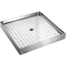   Nofer szögletes vandálbiztos zuhanytálca 80x80 cm csúszásmentes, matt inox 13055.2.S