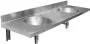 Nofer inox pult kettő süllyesztett mosdóval 120x25,4x55 cm, matt rozsdamentes acél 13071.2.S