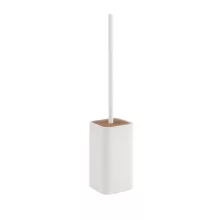 Sapho KENTA álló WC-kefe tartó, fehér/bambusz 133302