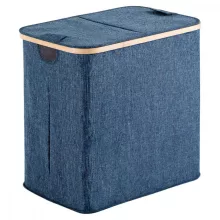   Sapho Gedy Yoshi textil szennyeskosár 53x34 cm, bambusz/kék 133805