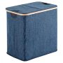 Sapho Gedy Yoshi textil szennyeskosár 53x34 cm, bambusz/kék 133805