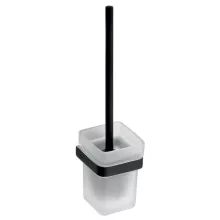 Bemeta Nero WC kefe tartó fekete kefével 93x375x127 mm, matt fekete kivitelben