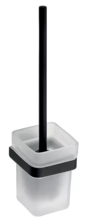 Bemeta Nero WC kefe tartó fekete kefével 93x375x127 mm, matt fekete kivitelben
