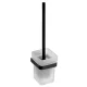 Bemeta Nero WC kefe tartó fekete kefével 93x375x127 mm, matt fekete kivitelben