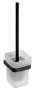 Bemeta Nero WC kefe tartó fekete kefével 93x375x127 mm, matt fekete kivitelben