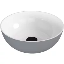   Sapho Polysan öntött márvány mosdótál 39 cm, fehér/matt szürke 14337.32