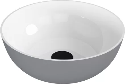 Sapho Polysan öntött márvány mosdótál 39 cm, fehér/matt szürke 14337.32