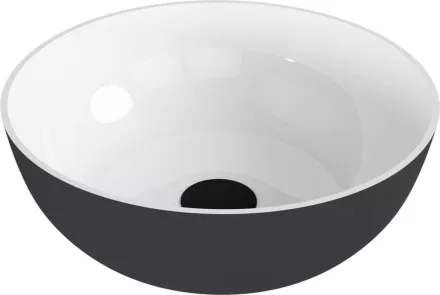 Sapho Polysan öntött márvány mosdótál 39 cm, fehér/matt antracit 14337.52