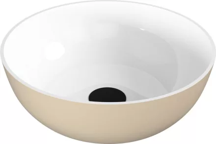 Sapho Polysan öntött márvány mosdótál 39 cm, fehér/matt bézs 14337.82