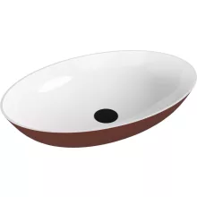   Sapho Polysan öntött márvány mosdótál 60x40 cm, fehér/matt barna 14397.72