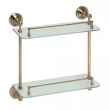   Bemeta Retro fali dupla üvegpolc 400x420x120 mm, bronz 144102127
