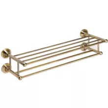 Bemeta Retro dupla törölközőtartó polc 665x165x225 mm, bronz kivitelben