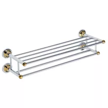 Bemeta Retro dupla törölközőtartó polc 665x165x225 mm, króm/arany kivitelben