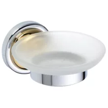 Bemeta Retro üveg szappantartó 110x65x138 mm, króm/arany kivitelben