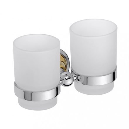 Bemeta Retro dupla fali pohártartó 175x95x90 mm, króm/arany 144210028