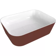   Sapho Polysan öntött márvány mosdótál 50x35 cm, fehér/matt barna 14596.72