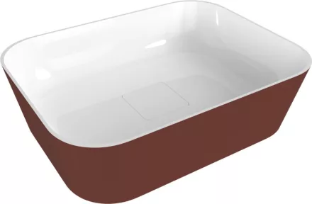 Sapho Polysan öntött márvány mosdótál 50x35 cm, fehér/matt barna 14596.72