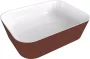 Sapho Polysan öntött márvány mosdótál 50x35 cm, fehér/matt barna 14596.72