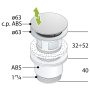 Sapho Bruckner ABS klik-klak leeresztő mosdóhoz 32-52 mm, króm 151.309.1