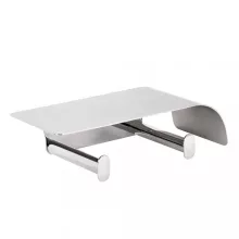   Bemeta Organic fali dupla WC papírtartó polccal 280x75x110 mm, króm 157112161
