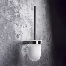  Bemeta Organic fali WC-kefetartó 95x360x122 mm, tejüveg/króm 157113141