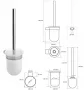 Bemeta Organic fali WC-kefetartó 95x360x122 mm, tejüveg/króm 157113141