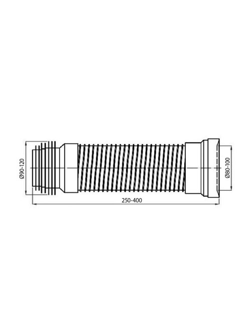 Sapho Bruckner flexibilis WC bekötőcső 25-45 cm, fehér 159.326.0