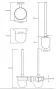 Bemeta Brilo fali WC-kefetartó 95x360x140 mm, arany 161113017