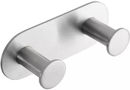 Bemeta Easy fali öntapadós duplafogas 115x31 mm, matt ezüst.