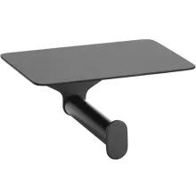 Bemeta Organic Black fali WC papírtartó polccal 150x75x110 mm, fekete.