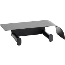 Bemeta Organic Black fali dupla WC papírtartó polccal 280x75x110 mm, fekete.