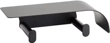 Bemeta Organic Black fali dupla WC papírtartó polccal 280x75x110 mm, fekete.