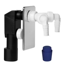   Sapho Bruckner mosógép szifon inox előlappal dupla csatlakozóval, króm 168.452.3