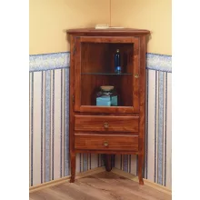   Sapho Retro sarokszekrény üvegajtóval, két fiókkal 60x120x47 cm, balos / bükk 1701