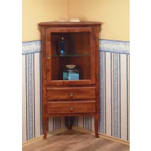   Sapho Retro sarokszekrény üvegajtóval, két fiókkal 60x120x47 cm, jobbos / bükk 1715