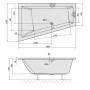 Polysan Triangl Slim kád 180x120x50 cm, balos/fehér 19611S