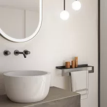 Sapho Cleo polc törölközőtartóval 30 cm, gun metal kivitelben