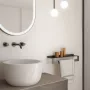 Sapho Cleo polc törölközőtartóval 30 cm, gun metal kivitelben